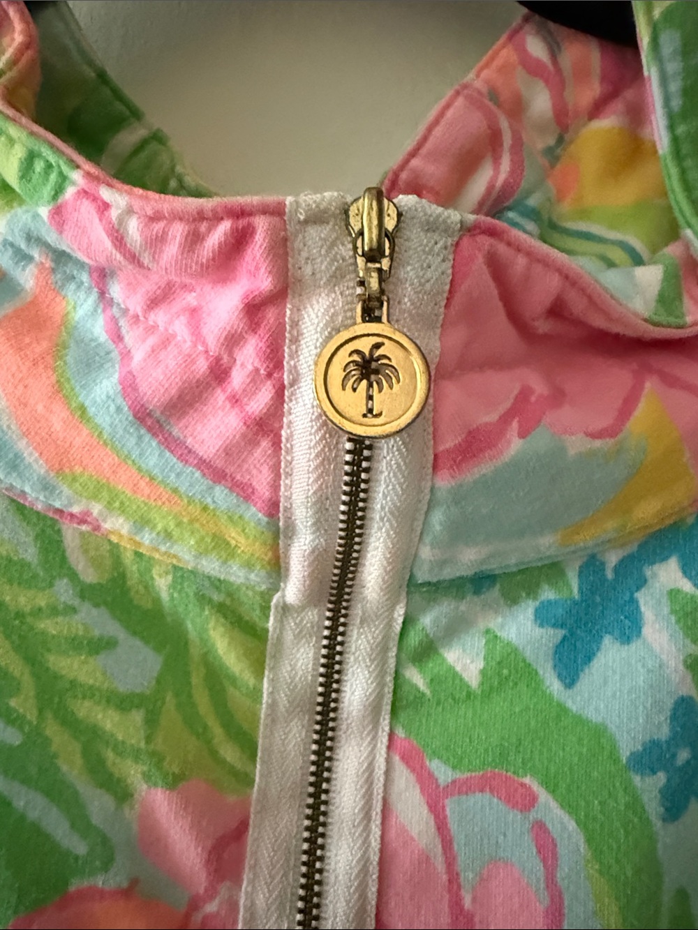 Lilly Pulitzer Pink Multi Floral Half-Zip Pullover Jacket - Picture 2 of 6